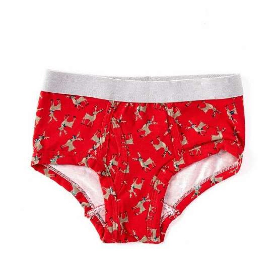 Kids * | Best Pirce Adventure Wear By Class Club Little Boys 2T-7 Holiday Reindeer Briefs Red