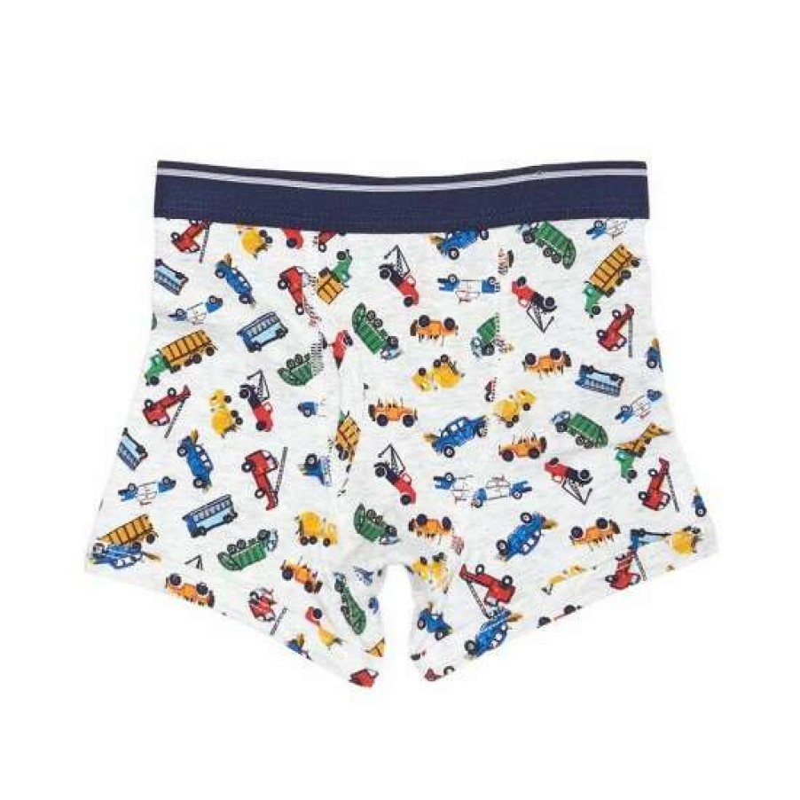 Kids * | Flash Sale Adventure Wear By Class Club Little Boys 2T-5T Transportation Boxer Briefs Grey Heather