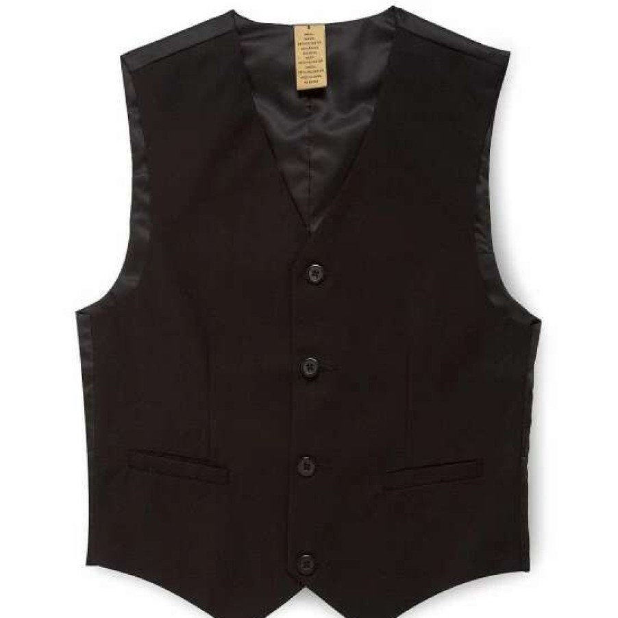 Kids * | Cheapest Class Club Gold Label Big Boys 8-20 Basic Vest Black