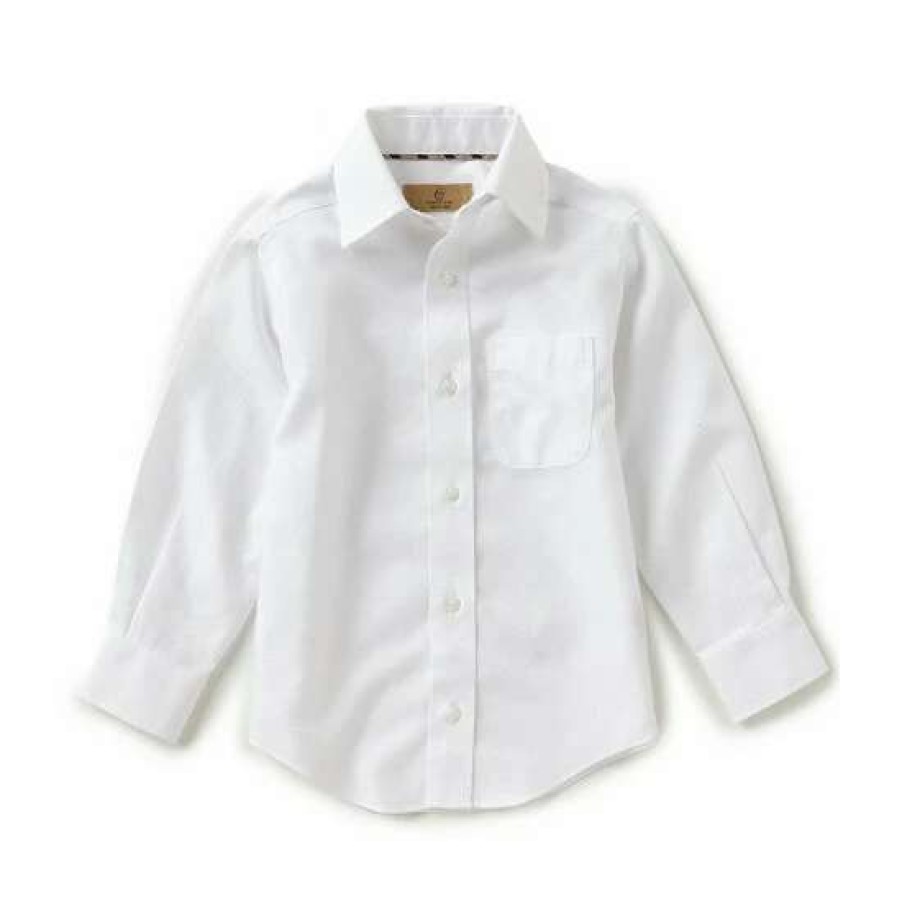 Kids * | Hot Sale Class Club Gold Label Little Boys 2T-7 Non-Iron Button-Front Textured Shirt White