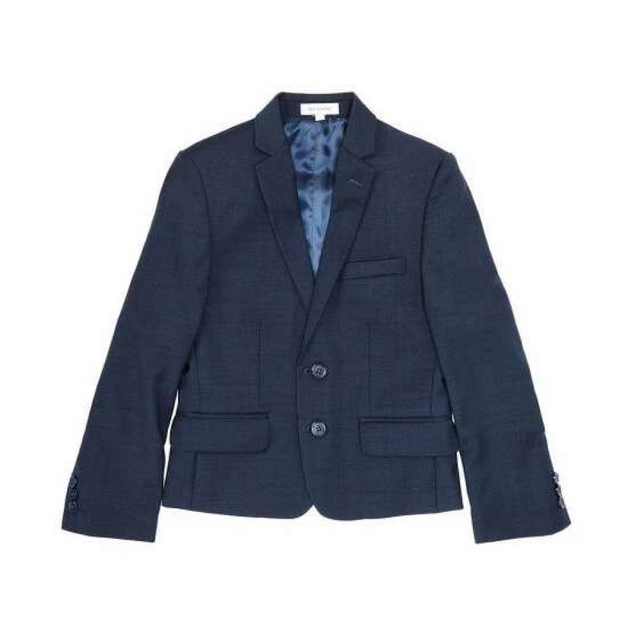 Kids * | Cheapest Class Club Big Boys 8-20 Sharkskin Dress Jacket Navy