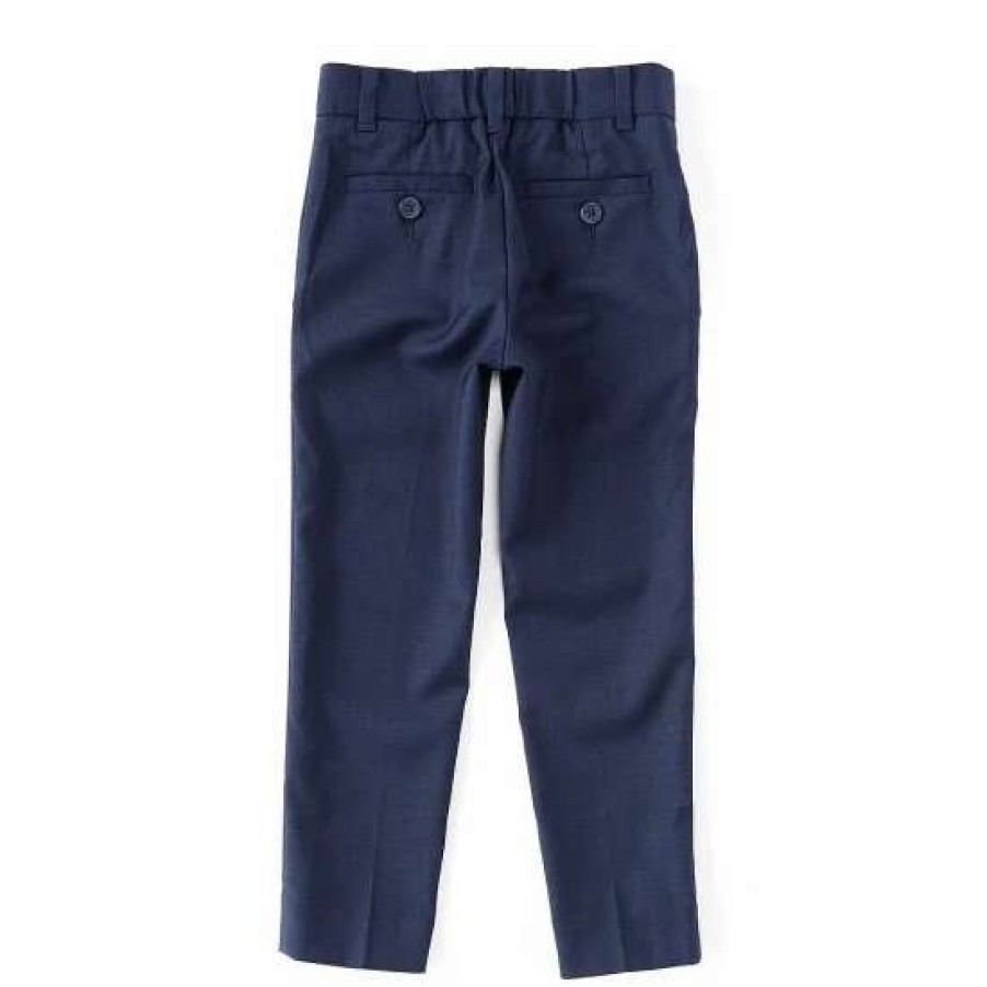 Kids * | Deals Class Club Little Boys 3T-7 Sharkskin Dress Pants Navy