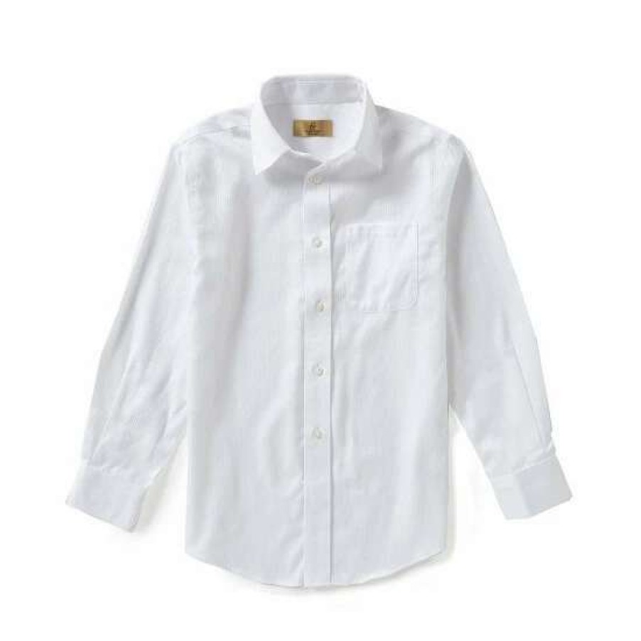 Kids * | Coupon Class Club Little Boys 2T-7 Textured Dress Shirt White