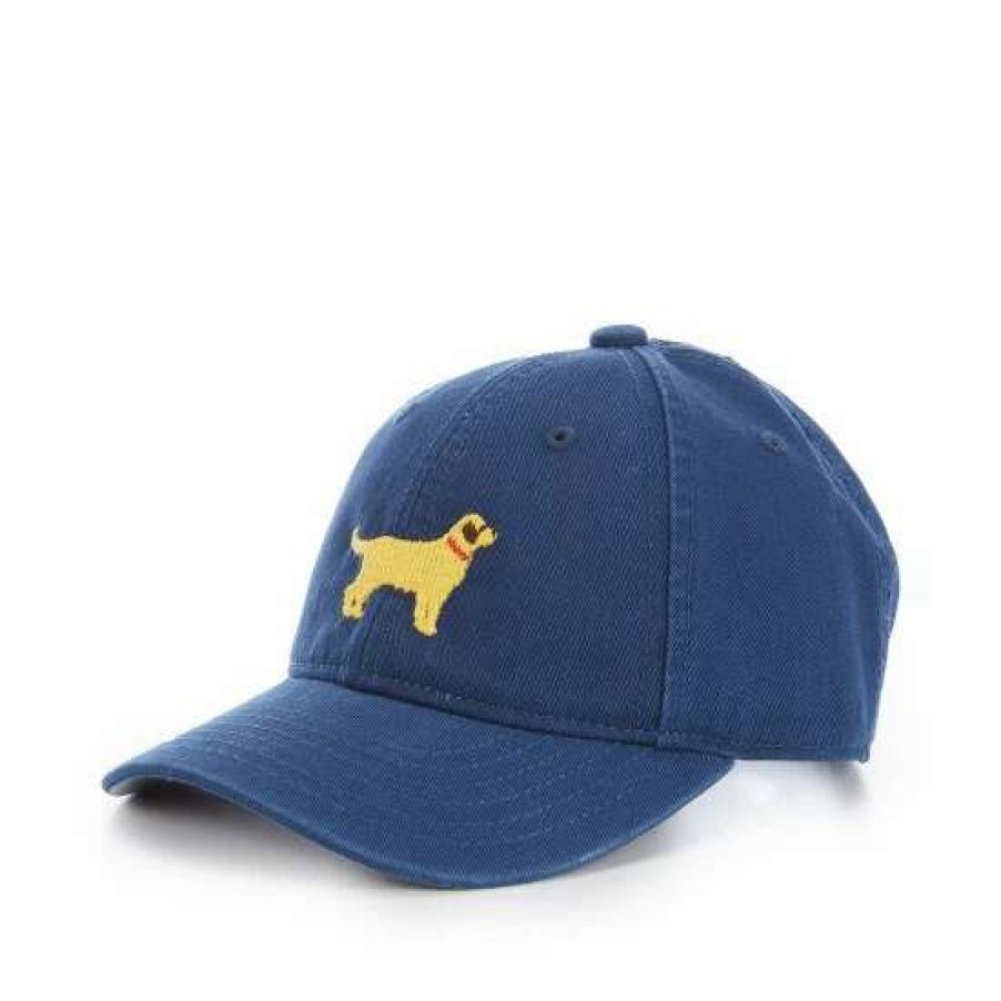 Accessories * | Best Sale Class Club Boys Yellow Lab Embroidered Twill Hat Navy