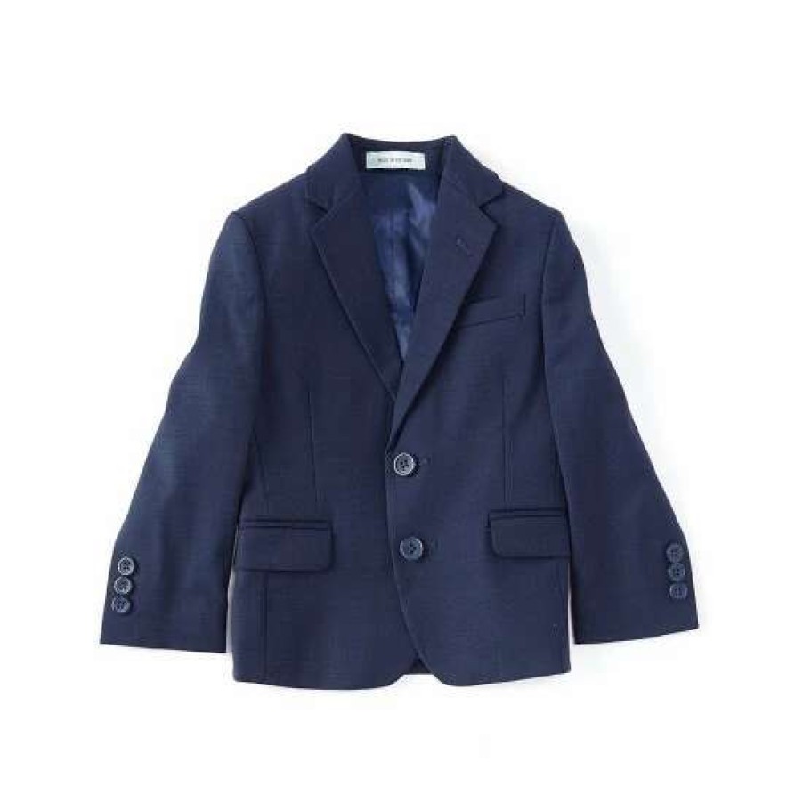 Kids * | Budget Class Club Little Boys 3T-7 Sharkskin Dress Jacket Navy