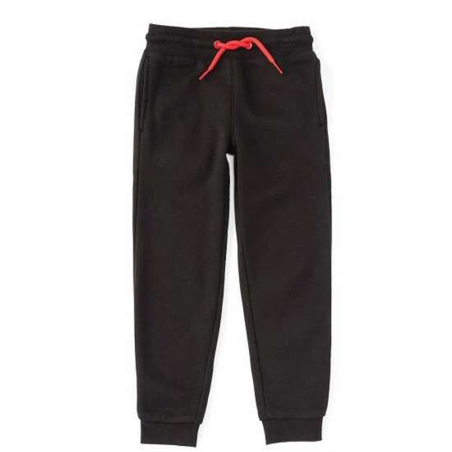 Kids * | Brand New Adventure Wear By Class Club Little Boys 2T-6 Fleece Jogger Pants Black