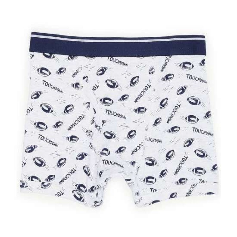 Kids * | Best Sale Adventure Wear By Class Club Little Boys 2T-5T Game Day Football Boxer Briefs Grey Heather