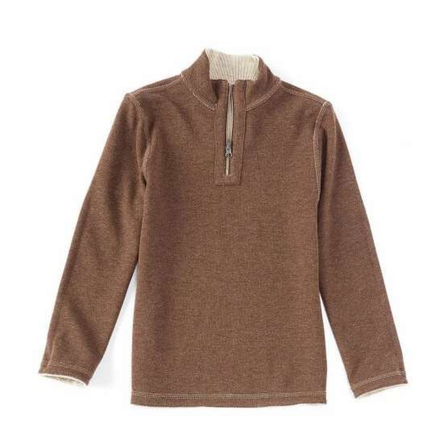 Kids * | Best Pirce Class Club Big Boys 8-20 1/4 Zip Reversible Flatback Ribbed Pullover