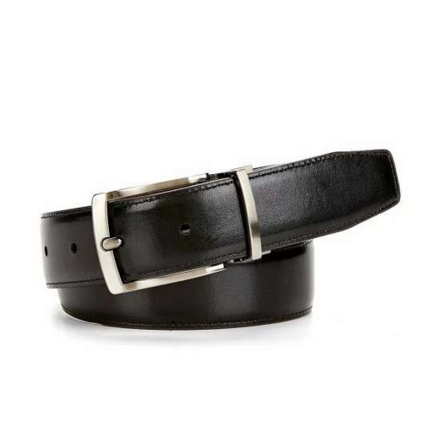 Accessories * | Wholesale Class Club Boys Reversible Burnished-Edge Leather Belt Brown/Black