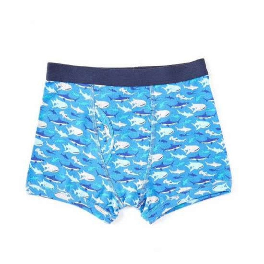 Kids * | Buy Adventure Wear By Class Club Little Boys 2-5 Shark Print Boxer Briefs Blue