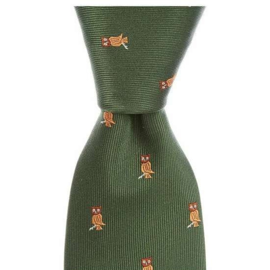 Kids * | Coupon Class Club Boys 50#Double; Owl Embroidery Tie Hunter