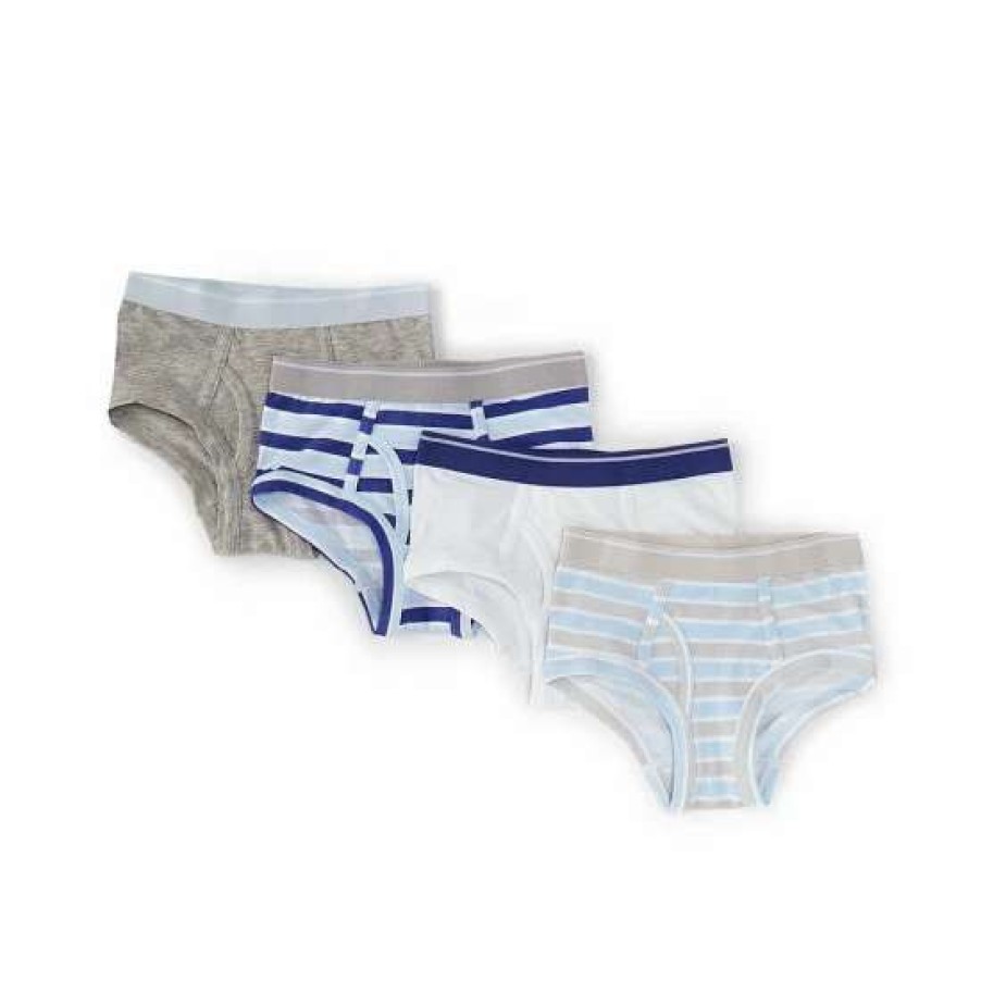 Kids * | Top 10 Class Club Little Boys 2T-5T 4-Pack Boxer Briefs Multi Blue Navy White Gray