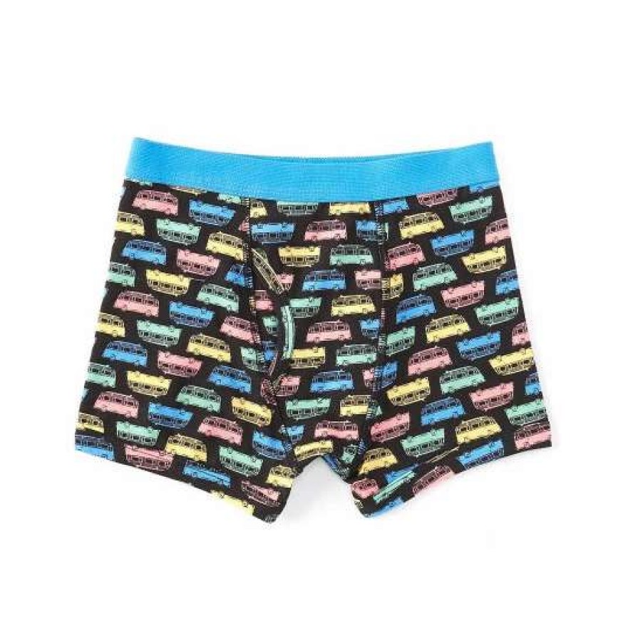 Kids * | Promo Adventure Wear By Class Club Little Boys 2-5 Transportation Bus Print Boxer Briefs Black