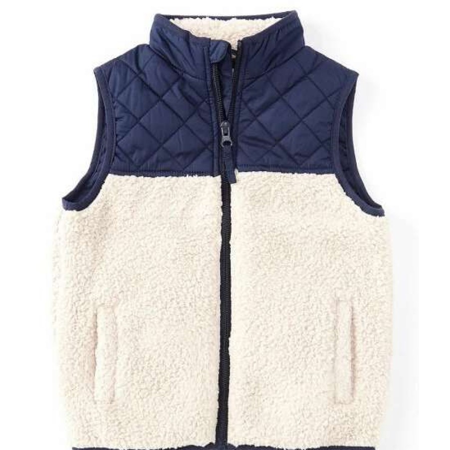 Kids * | Outlet Class Club Big Boys 2-7 Quilted Sherpa Vest