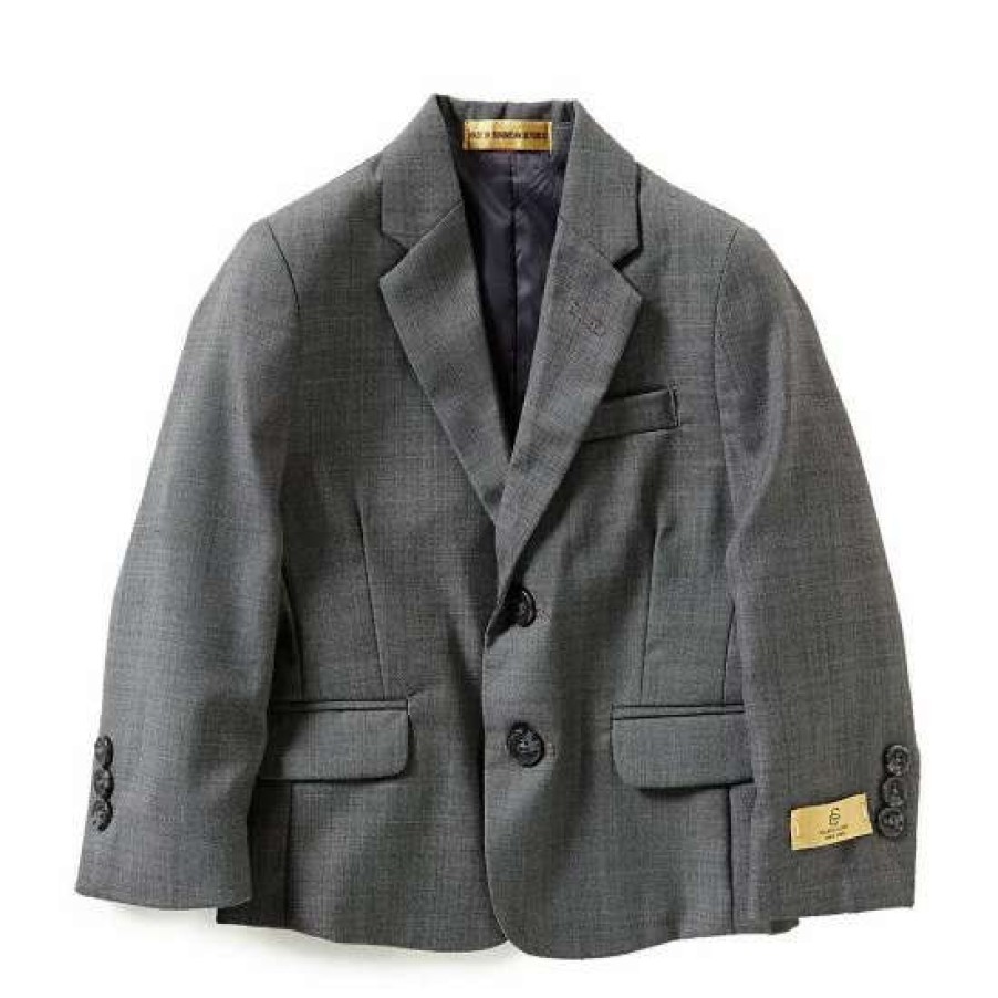 Kids * | Promo Class Club Gold Label Little Boys 2T-7 Sharkskin Blazer Grey