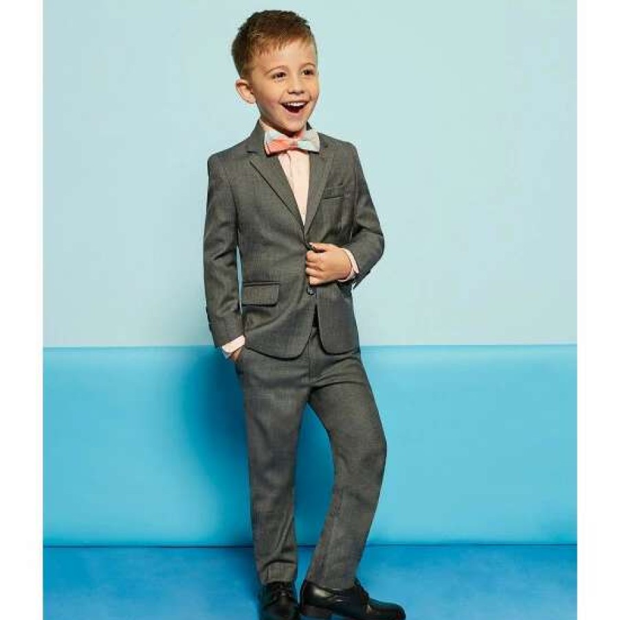 Kids * | Promo Class Club Gold Label Little Boys 2T-7 Sharkskin Blazer Grey