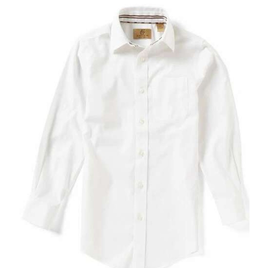 Kids * | Cheapest Class Club Gold Label Big Boys 8-20 Non-Iron Long-Sleeve Pinpoint Oxford Button-Front Shirt