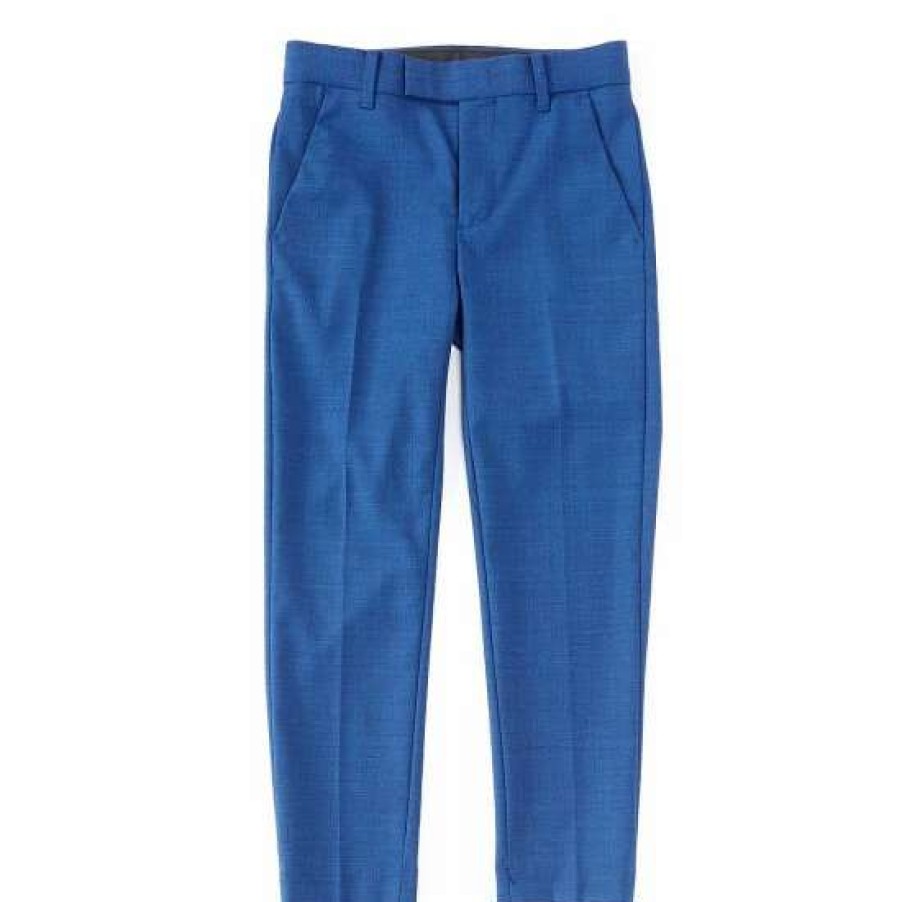 Kids * | Best Sale Class Club Big Boys 8-20 Sharkskin Dress Pants French Blue