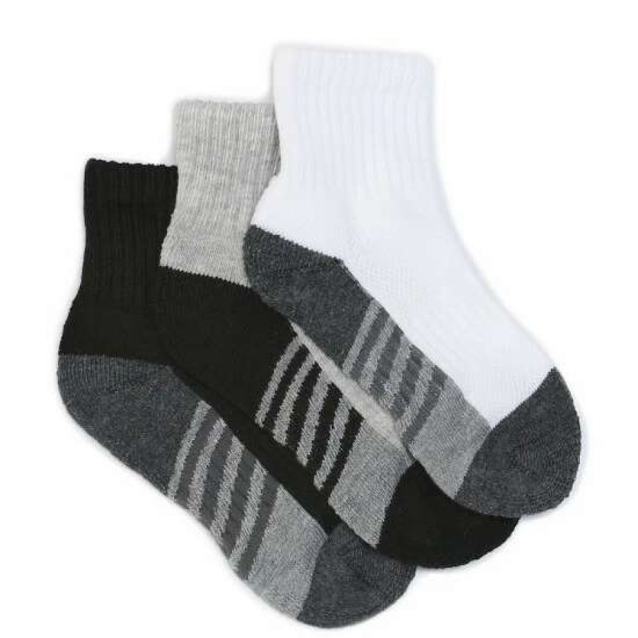 Kids * | Hot Sale Class Club Boys 3-Pack Cushion Assorted Crew Socks Grey Multi