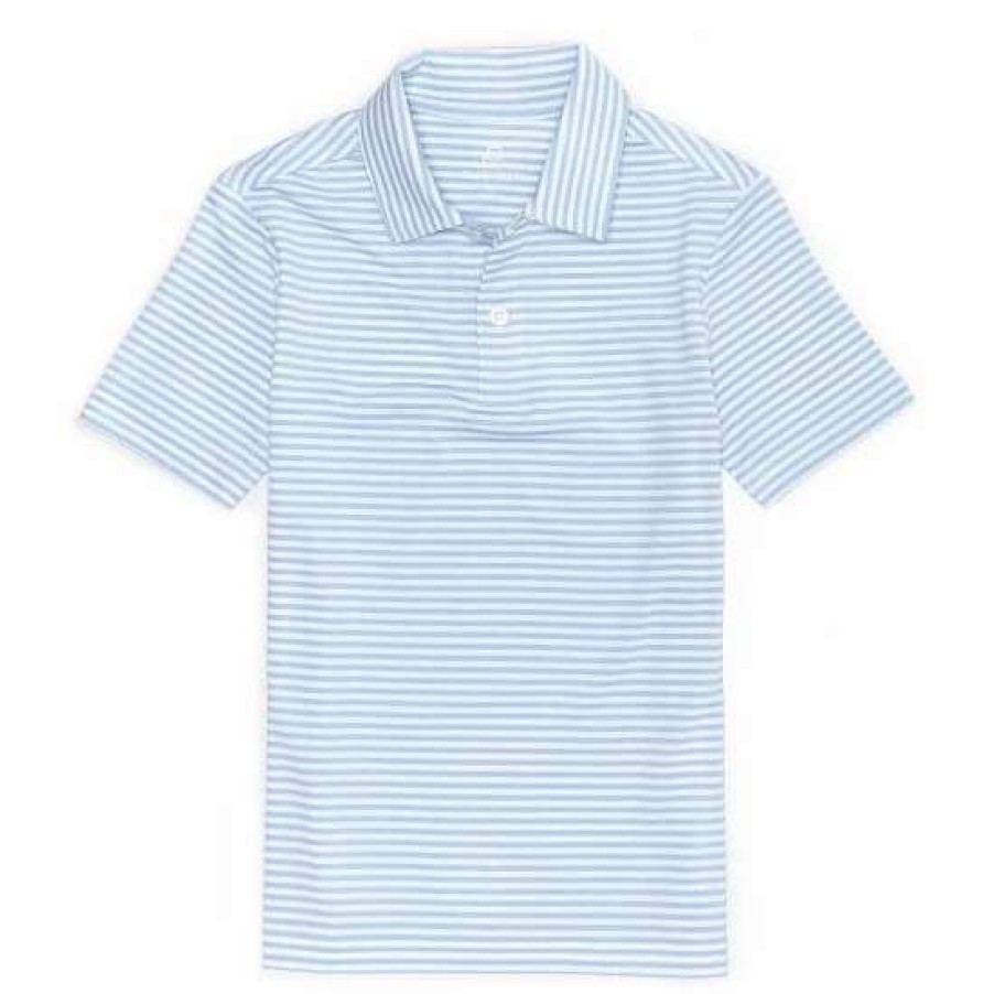 Kids * | Cheapest Class Club Big Boys 8-20 Short-Sleeve Feeder Stripe Polo Shirt