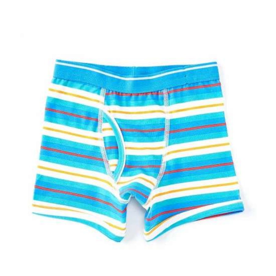 Kids * | Outlet Adventure Wear By Class Club Little Boys 2T-5T Stripe Boxer Briefs Aqua