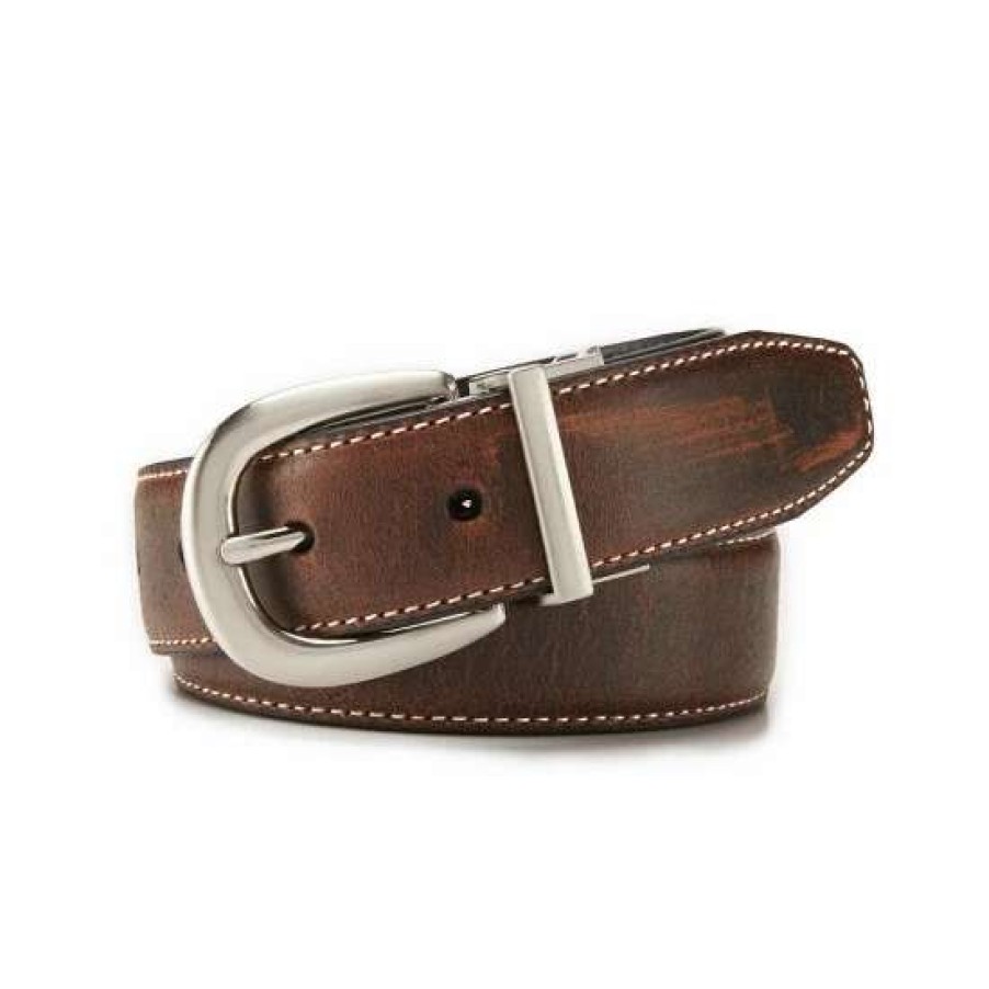 Kids * | Best Deal Class Club Boys Reversible Dress Belt Black/Brown