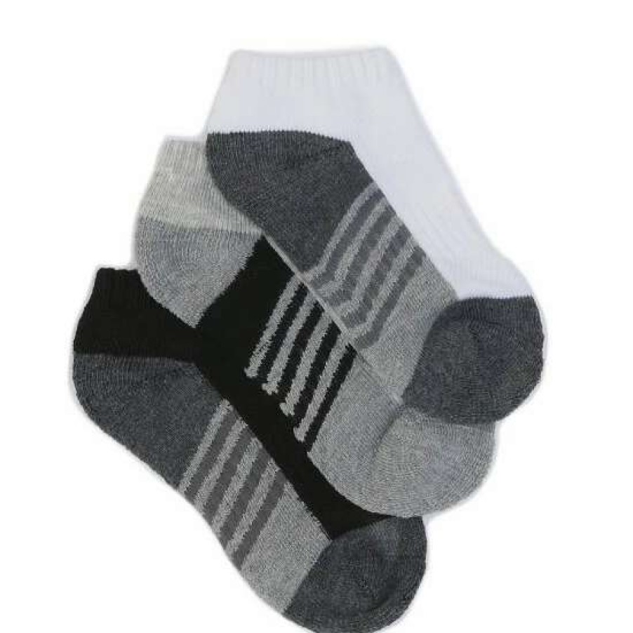 Kids * | Best Deal Class Club Boys 3-Pack Cushioned No-Show Socks Grey Multi