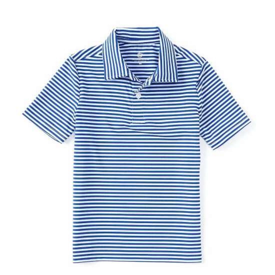 Kids * | Wholesale Class Club Little Boys 2T-7 Synthetic Stripe Polo Shirt