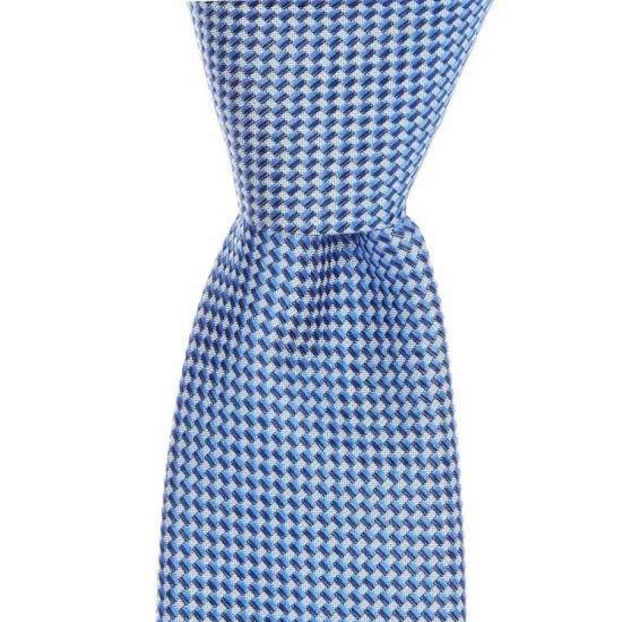 Accessories * | Promo Class Club Boys 50#Double; Texture Pattern Tie Blue