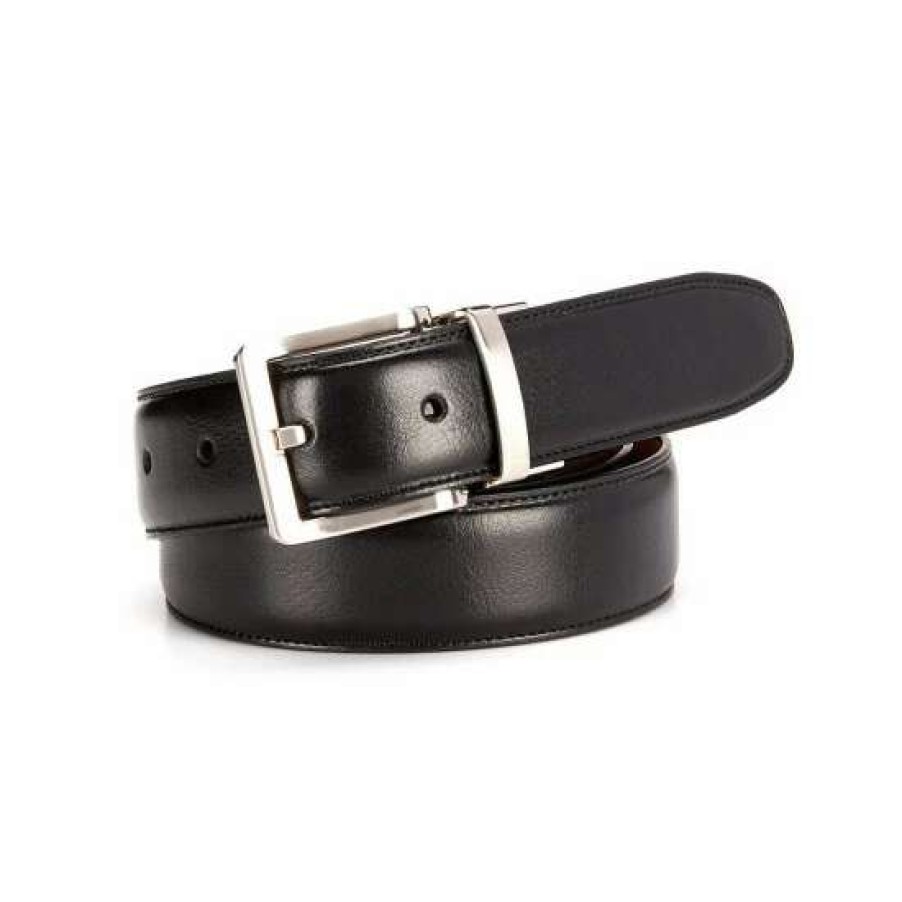 Kids * | New Class Club Boys Reversible Dress Belt Black