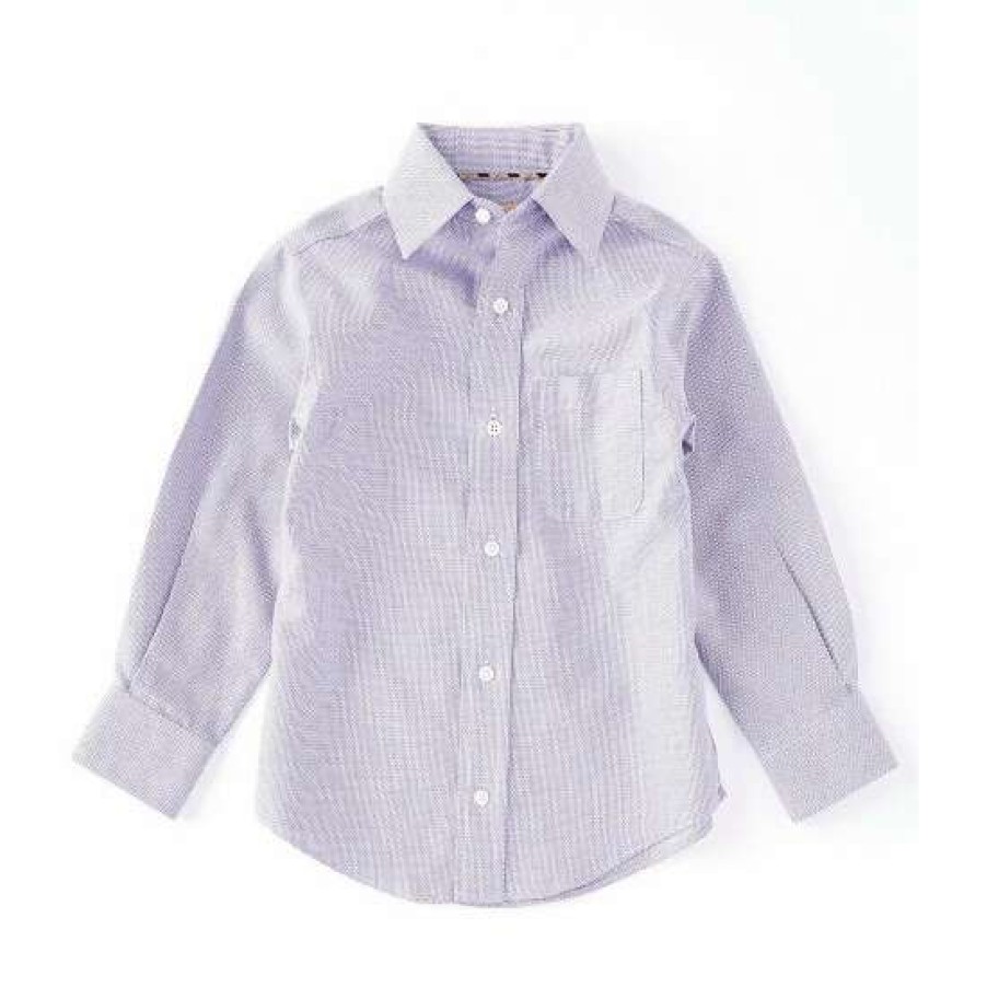 Kids * | Discount Class Club Gold Label Little Boys 2T-7 Long-Sleeve Non-Iron Texture Dress Shirt Purple