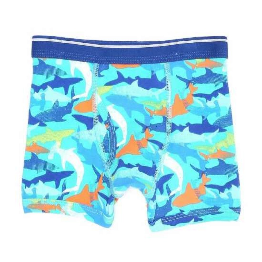 Kids * | Best Pirce Adventure Wear By Class Club Little Boys 2T-5T Shark Boxer Briefs Green Multi