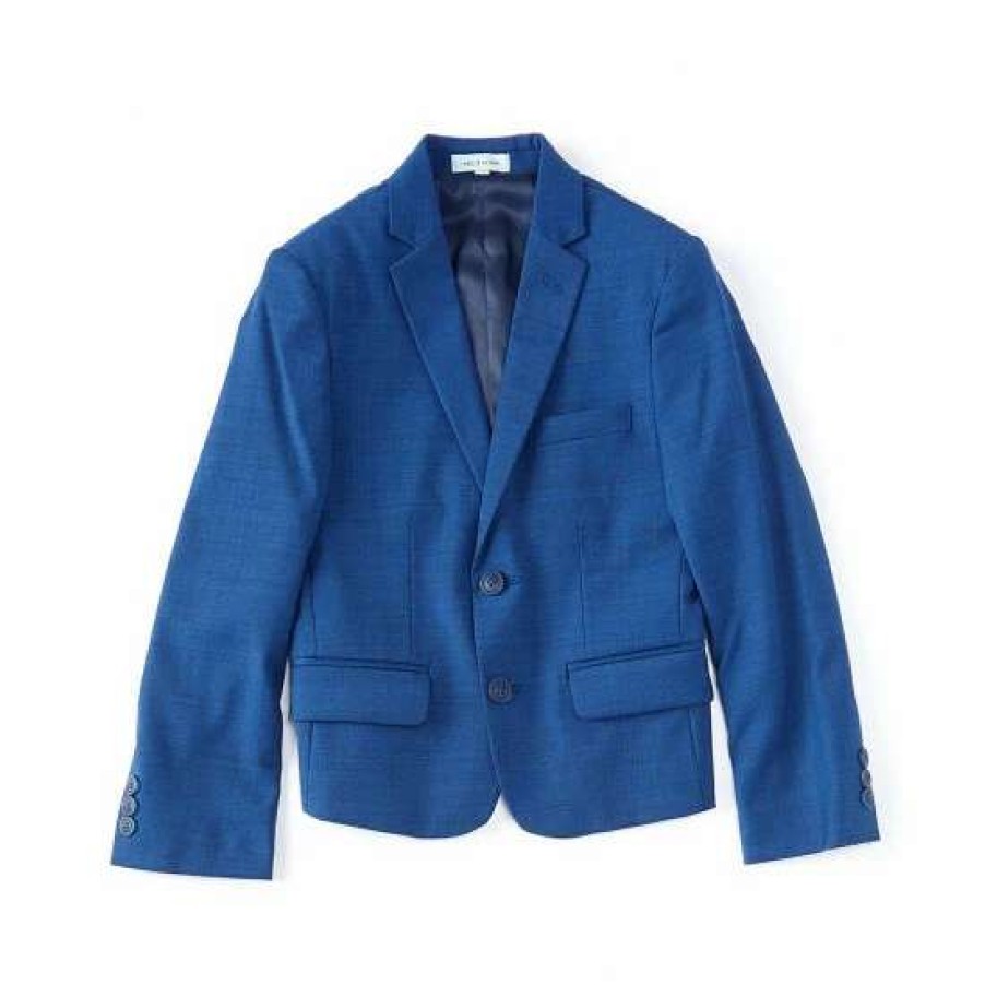 Kids * | Promo Class Club Big Boys 8-20 Sharkskin Dress Jacket French Blue