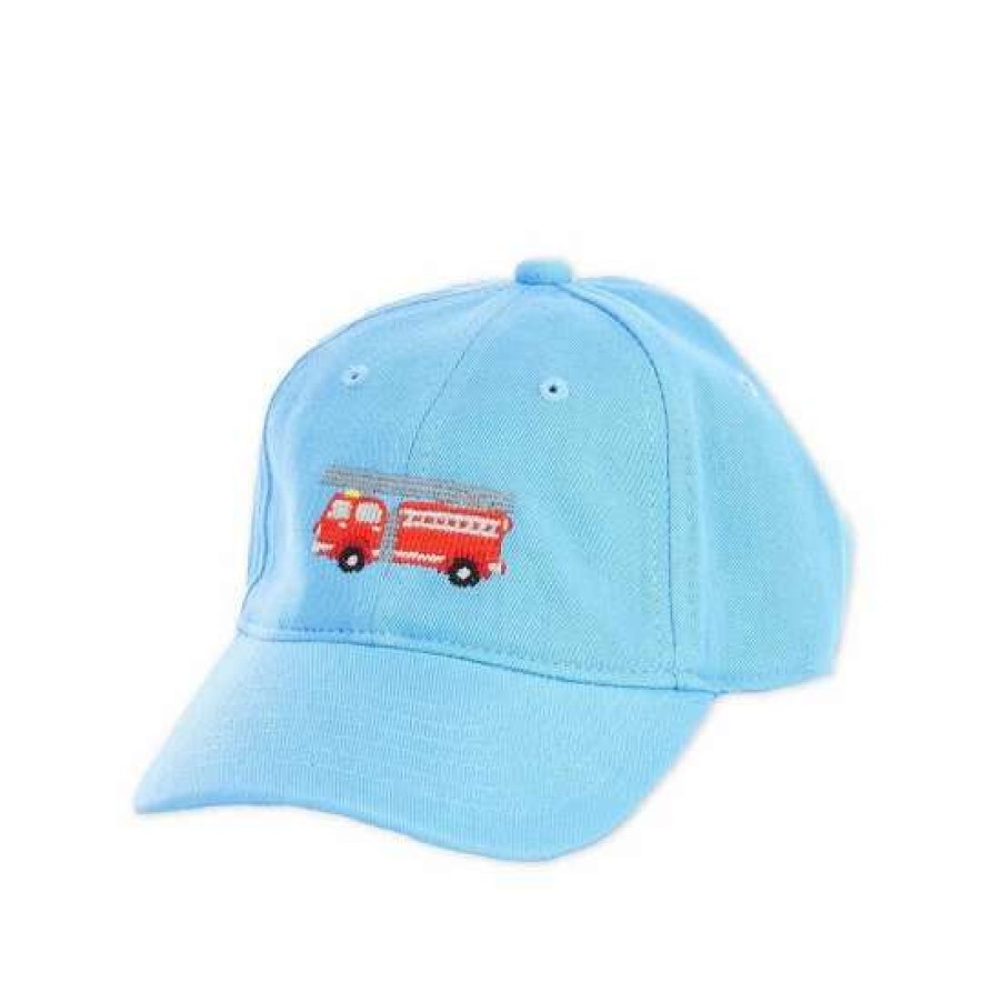 Accessories * | Cheap Class Club Boys Fire Engine Embroidered Twill Hat Light Blue