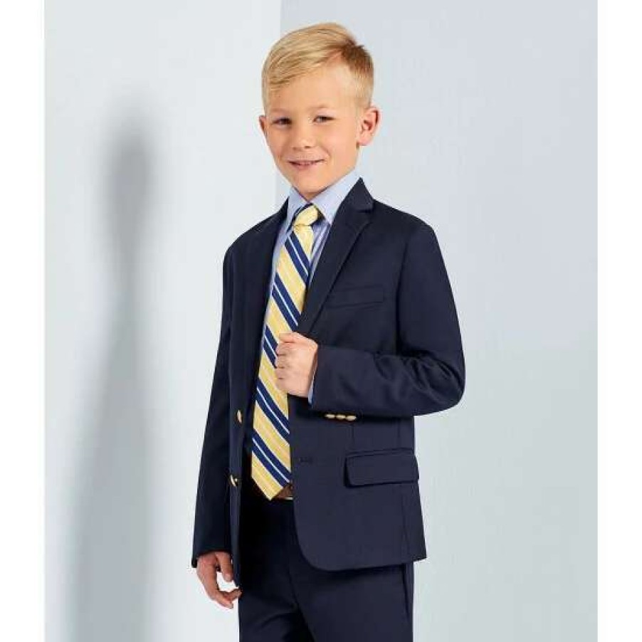 Kids * | Buy Class Club Gold Label Big Boys 8-20 Long Sleeve Non-Iron Texture Button Front Shirt Blue