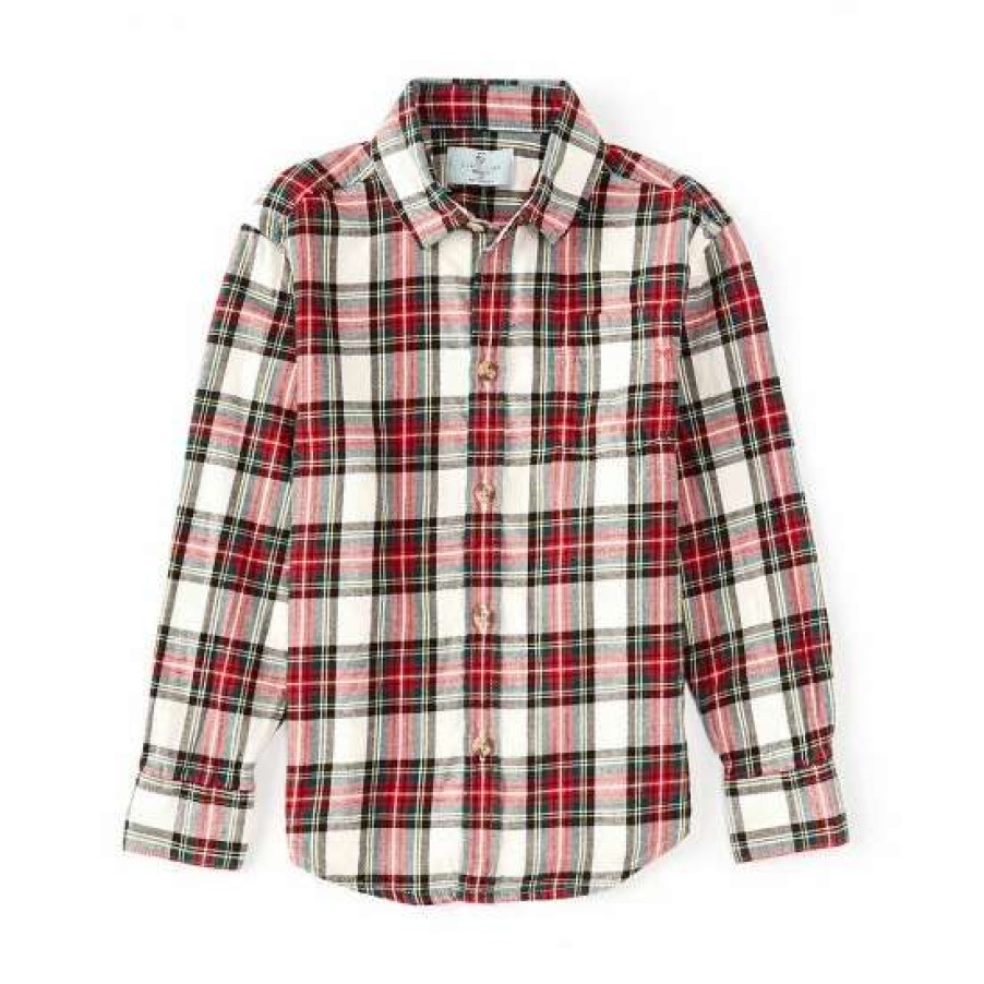 Kids * | Buy Class Club Little Boys 2T-7 Plaid Flannel Long Sleeve Button Down Shirt