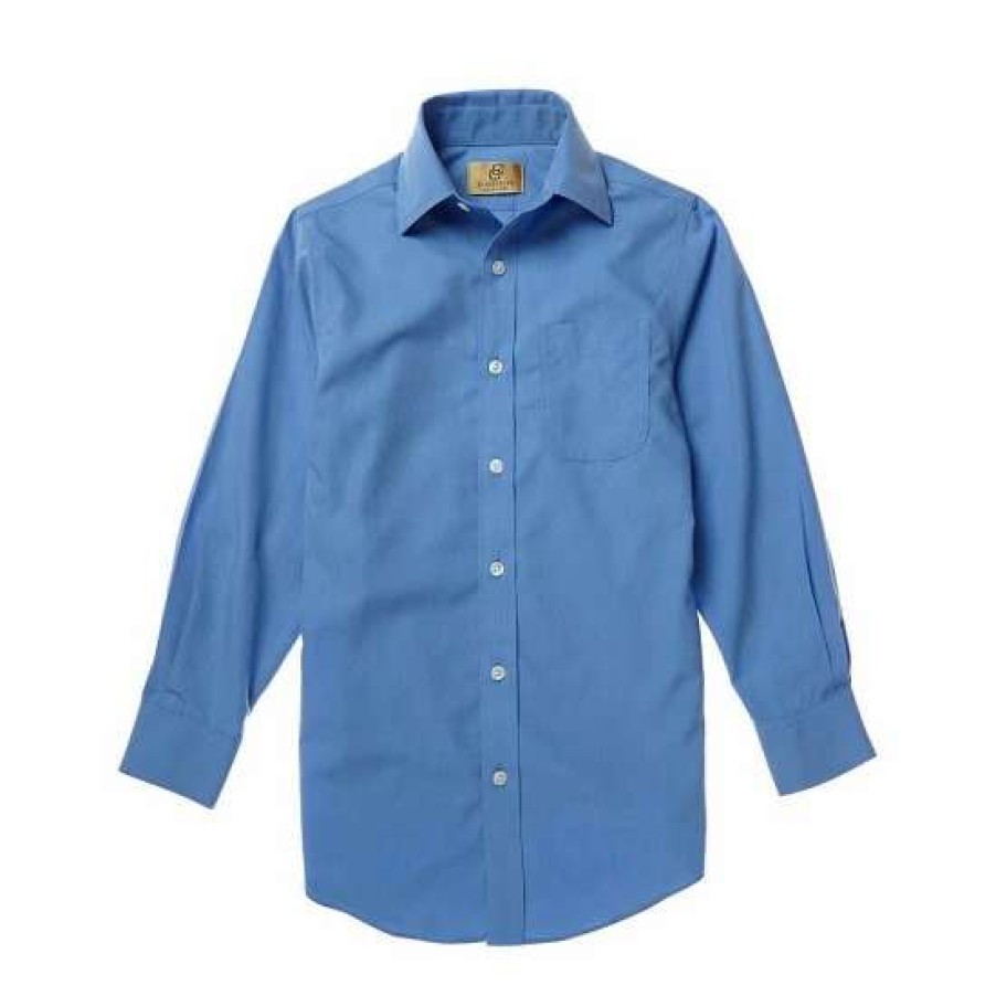 Kids * | Wholesale Class Club Gold Label Big Boys 8-20 Solid Dress Shirt Blue