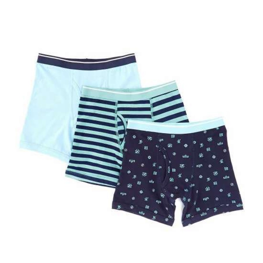 Kids * | Promo Class Club Big Boys 6-20 Woven 3-Pack Boxer Briefs Navy