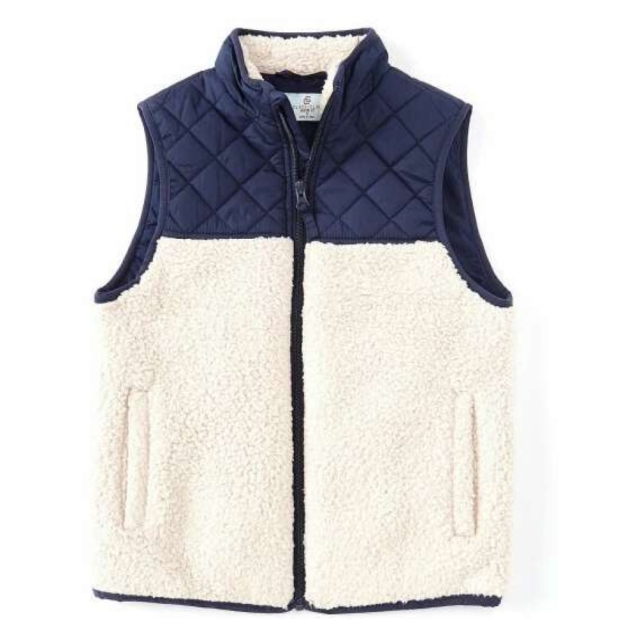 Kids * | Best Reviews Of Class Club Big Boys 8-20 Quilted Sherpa Vest