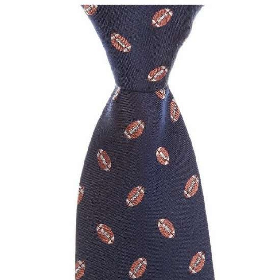 Kids * | Outlet Class Club Little Boys 14#Double; Football Embroidery Zipper Tie Navy