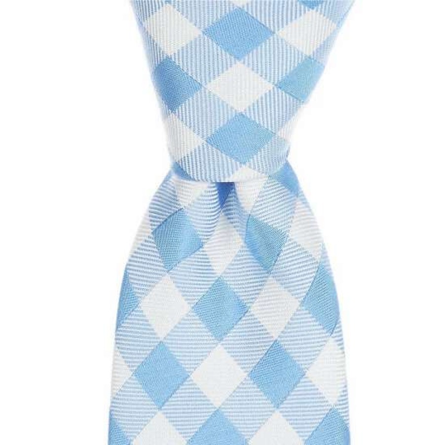 Kids * | Hot Sale Class Club Boys Gingham 50#Double; Tie Blue