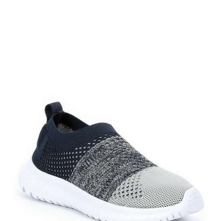 Shoes * | Cheap Class Club Adventure Wear Boys' Aktive Washable Slip-On Sneakers (Youth) Grey/Navy