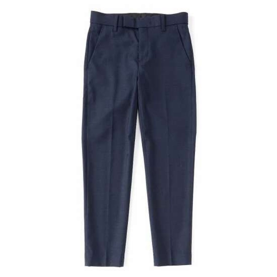 Kids * | Best Reviews Of Class Club Big Boys 8-20 Sharkskin Dress Pants Navy