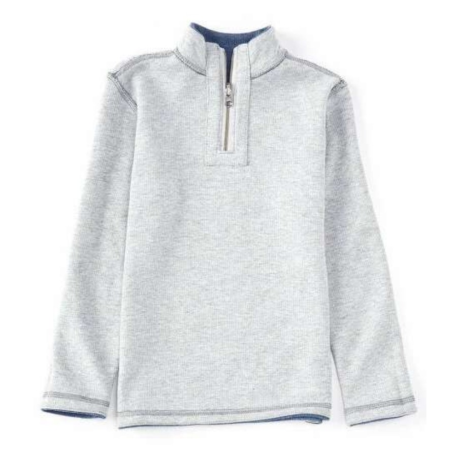 Kids * | Top 10 Class Club Little Boys 2T-7 Quarter Zip Reversible Flat Back Ribbed Pullover