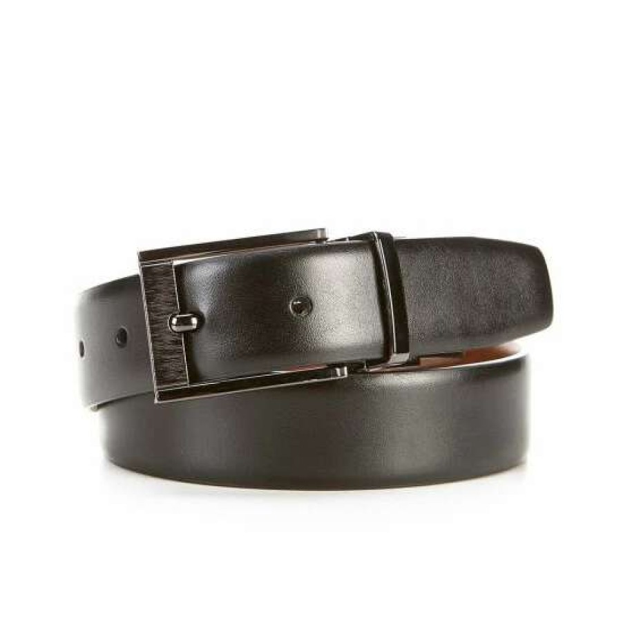 Accessories * | Best Deal Class Club Gold Label Boys Reversible Bonded Leather Belt Black