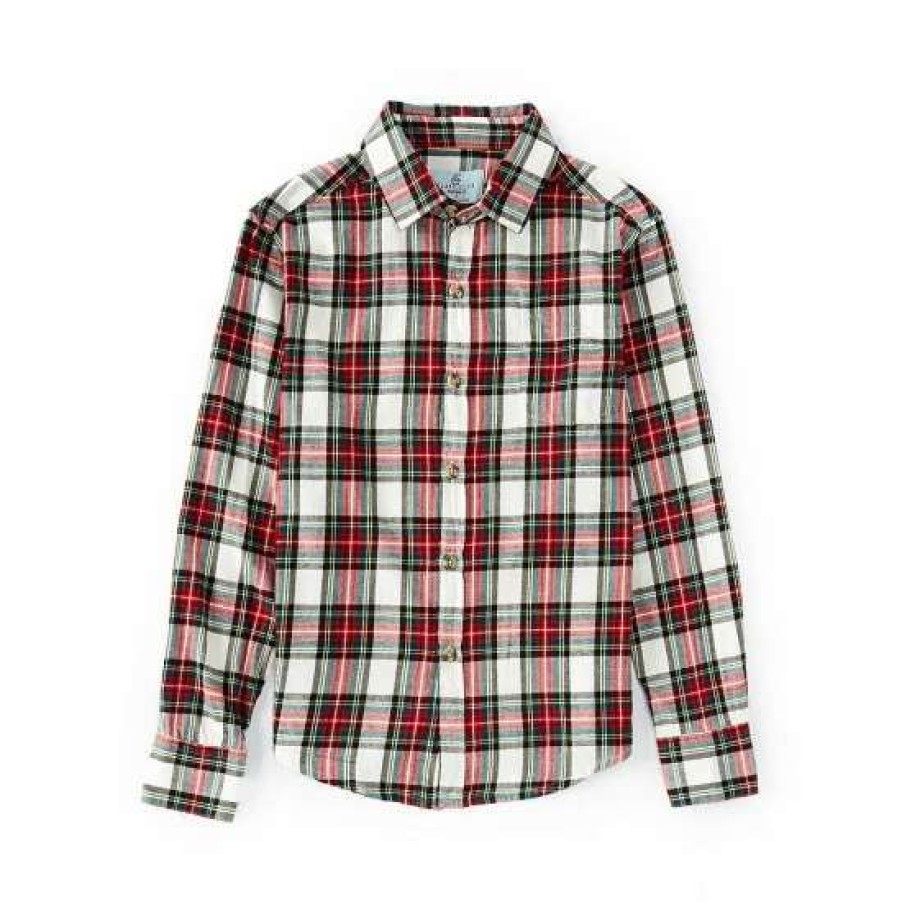 Kids * | Budget Class Club Big Boys 8-20 Plaid Flannel Long Sleeve Button Down Shirt