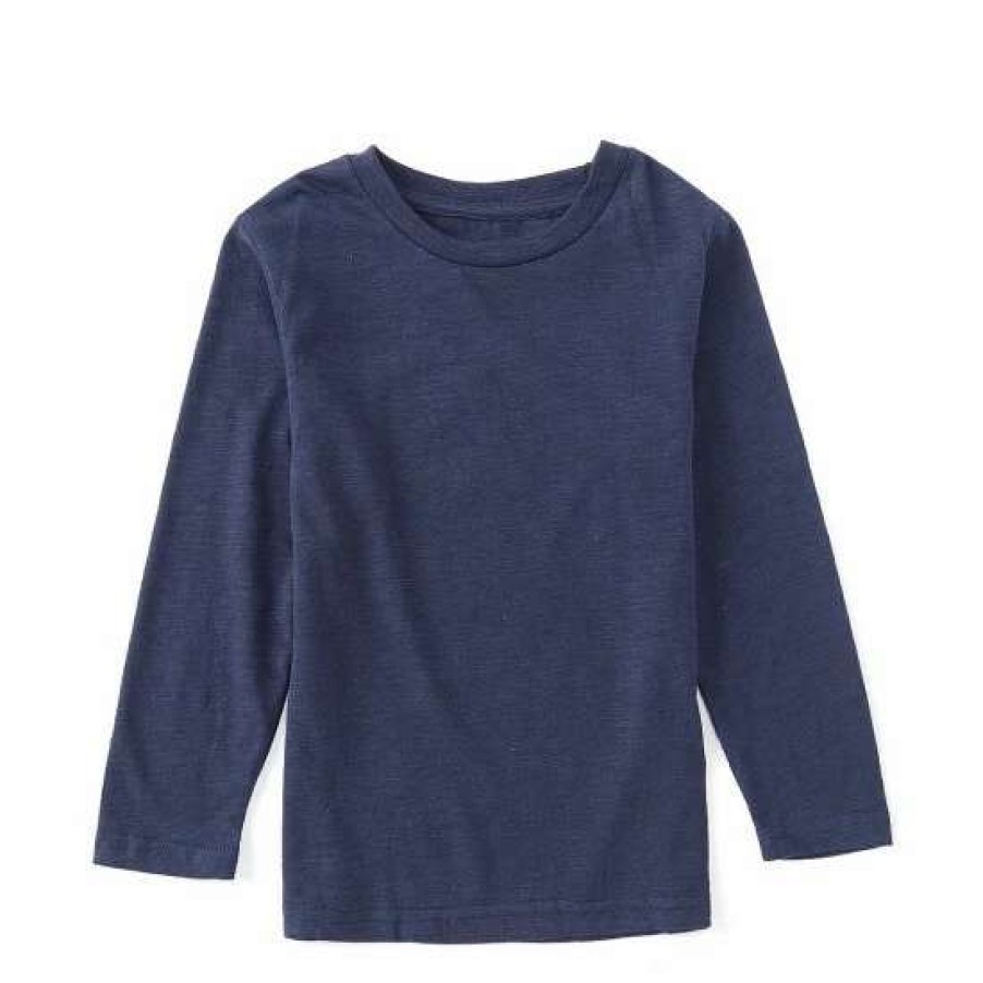 Kids * | Cheapest Class Club Little Boys 2T-7 Slub Knit Long Sleeve Crew Neck Tee