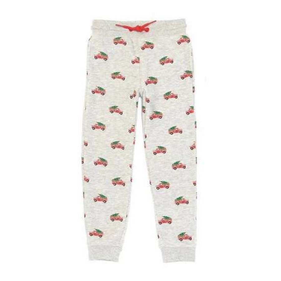 Kids * | Best Sale Adventure Wear By Class Club Little Boys 2T-6 All Over Print Fleece Jogger Pants Grey Heather